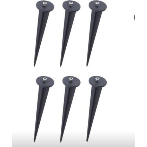 YMYNY Schwarzer Gartenstecker aus Kunststoff – Lampenfassung, 6er-Pack, Ø35 x 160 mm