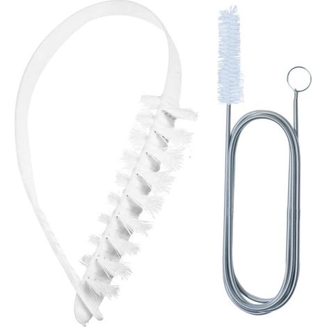 2-Piece Cleaning Brush Set, Long Flexible Handle 155cm, Stainless Steel and Nylon, for Washing Machines, Refrigerators, and Air Conditioners (1/5)