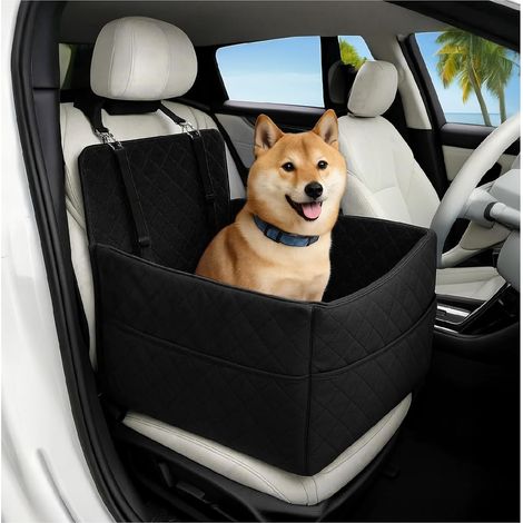 Trintion Dog Car Seat Up to 35lbs with A Storage Pocket Fully Detachable and Washable Pet Car Seat Soft Fabic (Black, 35 lbs) (1/5)