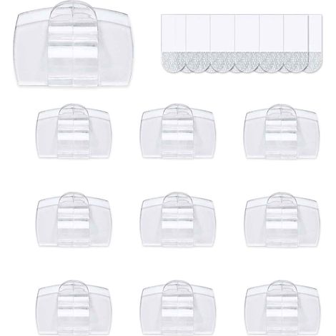 Light Clips - Auto-adhésifs Transparents pour Guirlandes Lumineuses - Fixation Murale Sans Dommage - 10 Pièces (1/5)