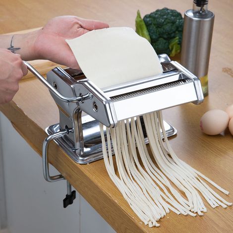 Machine à pâtes manuelle avec 6 réglages d'épaisseur. 2 en 1 pour préparer des spaghettis, des fettuccine et des lasagnes. (1/5)