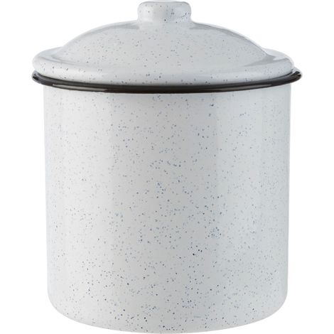 Premier Housewares Medium Canister Tea Coffee And Sugar Jar Basic White Kitchen Storage Jar Perfect For Storing Spices Biscuits Ground Coffee 11 x 12 x 11 (1/4)