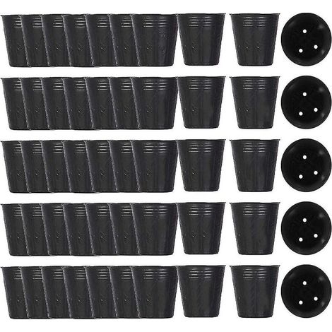 Lot de 500 pots de pépinière en plastique 8cm Avec trous de drainage Pour semis de plantes succulentes et cactus - 8cmx8cm (1/5)