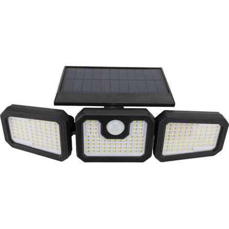 Lampada da parete solare per esterni con sensore di movimento, telecomando, pieghevole, impermeabile IP65, 210 LED, luce di sicurezza, 3 modalità di illuminazione per cortile, garage, 1 pezzo (1/4)