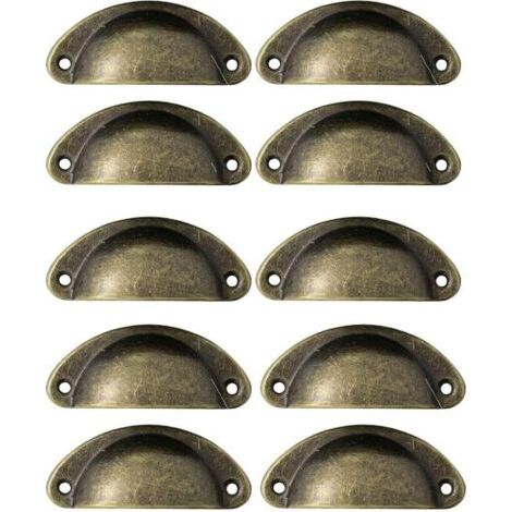 Green Mobility-Lot de 10 Poignées de Tiroir Rétro en Métal Pour Meubles de Cuisine Porte d'armoire Placards avec Boutons Meubles en Laiton Antique (1/5)