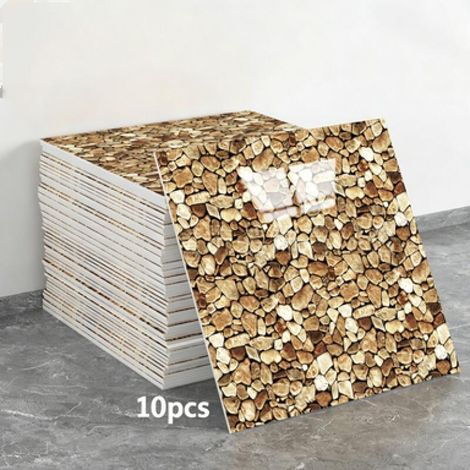 Un juego de 10 paneles de papel pintado autoadhesivos con estampado de mármol (no son azulejos reales, dimensiones: 30 x 30 x 0,2 cm). (1/5)