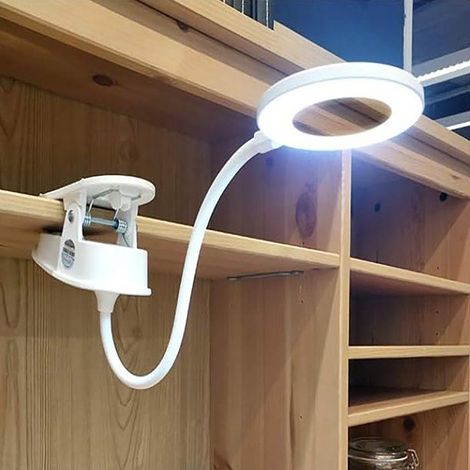 Lampe de Bureau à LED, Lampe de Lecture à Pince, Rechargeable USB Câble, 3 Modes d’éclairage, rappel de batterie pleine (1/4)