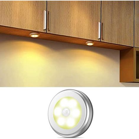 LED-Nachtlicht, Schrankleuchten, Körpersensorlicht, verwendet für Flure/Schränke/Nachttisch, Silber, Warmes Licht, KINSI (1/5)