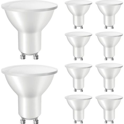 Ampoules LED GU10 Blanc Chaud, Équivalent Halogène 40W, Ampoule Spot LED 5W 400lm, Ampoule Spot LED à Économie d'Énergie, Faisceau Large 120° Ampoules LED g10 pour Plafonniers, Non Dimmable, Lot de 10 (1/5)