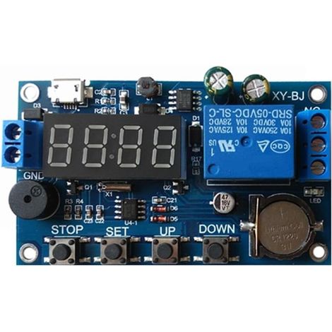 Relais temporisé numérique programmable 12 V-60 V CC/CA avec (1/5)