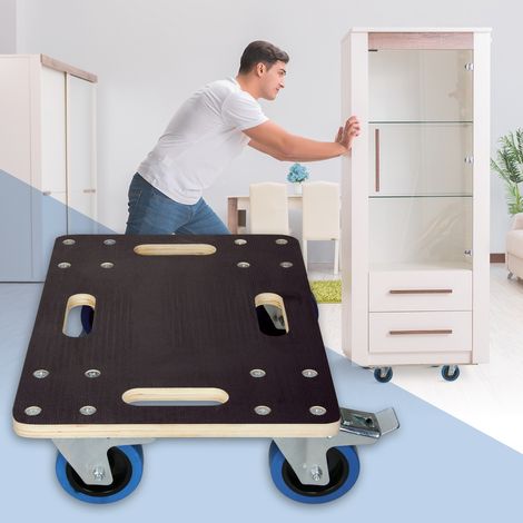 ECD Germany Carrello da Trasporto Mobili Elettrodomestici - 35x50 cm - Portata Carico max. 800 kg - Piattaforma Girevole Pedana con Ruote in Gomma Base Mobile Sposta Carichi Pesanti Trasloco con Freni (1/5)