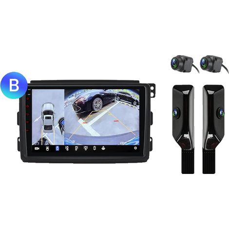 Lettore multimediale per auto, funzionalità audio avanzate, sistema di navigazione, compatibile con i sistemi per auto intelligenti Smart fortwo 2011-2015, V1 Plus 360 (6GB-128GB) - B-a (1/2)