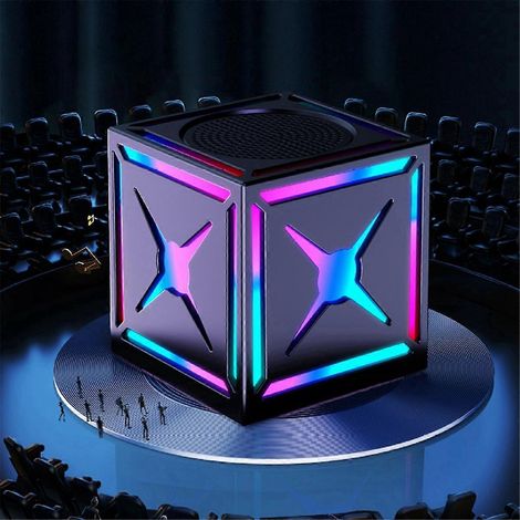 Kabelloser Mini-Outdoor-Lautsprecher mit RGB-Farblicht-Woofer in Pink