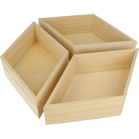 Artemio 3 vassoi in Legno per Decorare Diamond, 26.5 x 5 x 23 cm