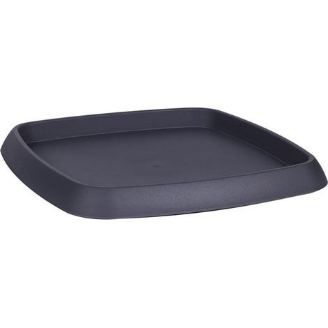 Soucoupe carrée CHORUS Gris anthracite 27 cm, pour pot 30 cm - EDA