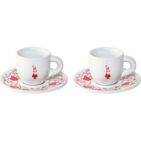 Bialetti Set 2 Tassen Moka Herz inkl. Untertassen