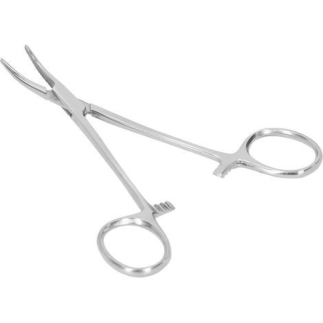 Pince à épiler courbée 12,5 cm – inox – accessoire bétail (1/5)