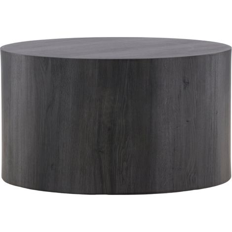 Table basse ronde effet marbre ø80cm - Noir - York (1/5)