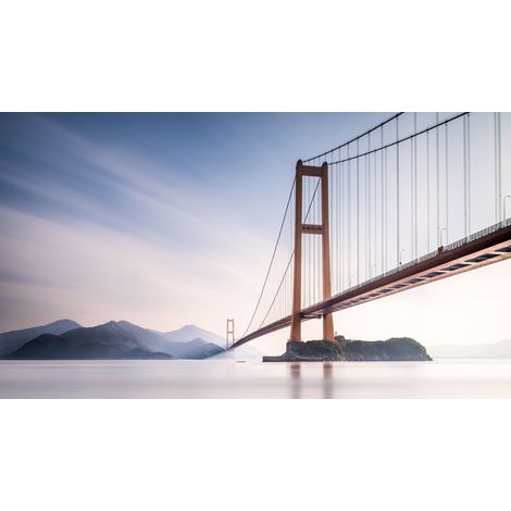 papier peint panoramique Golden Gate bridge bleu clair et beige - Sanders & Sanders (1/3)