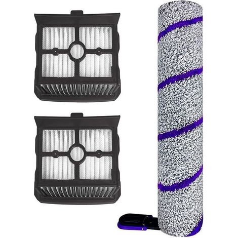 Brosse Rouleau + Filtre HEPA – 1 Brosse + 2 HEPA – pour Système Nettoyage Sols Secs/Humides (1/4)