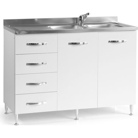 Sottolavello cucina montato con ante 120 cm bianco (1/5)