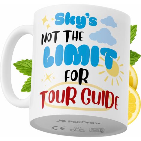 Lustiger Kaffee- oder Teebecher mit witzigem Textdesign für Reiseführer – ideal für Geburtstage, Namenstage, Feiertage und besondere Anlässe. Hochwertiger Becher für Zuhause, Büro und Arbeit. Farbe: W