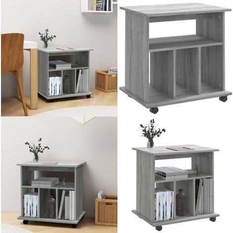 Armoire roulante Sonoma gris 60x45x60 cm Bois d'ingénierie - Meuble De Rangement - Armoire Mobile - Armoire Sur Roulette - Meuble Bureau - Organisation Bureau - Home & Living (1/5)