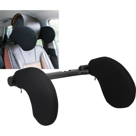 Appuie-tête de siège auto en ABS rétractable, élastique et confortable, avec coussin cervical pour enfants et adultes (noir) (1/5)