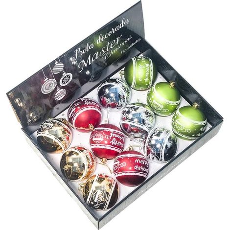 Ensemble de boules de Noël, décorations de Noël, ornements pour sapin, cadeaux (12 pièces, 8 cm) (1/5)