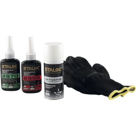 Staloc Schrauben Sicherung Set - 2x Schraubensicherung hochfest + Aktivator bis M36, 3-teilig (1/5)