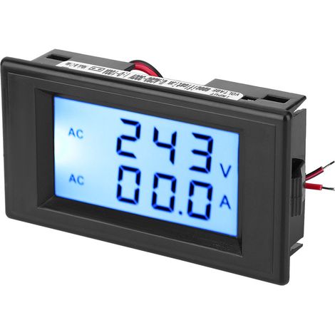 D69-2042 Doppelanzeige-Voltmeter/Amperemeter AC 80–300 V 0–50 A 0–100 A mit Stromwandler, Schwarz (1/5)