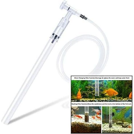Aspirateur Aquarium, Nettoyeur de Gravier Aquarium, Filtre de Filtre d'aquarium Gravier d'eau Sable (Squeeze Free, Manual)