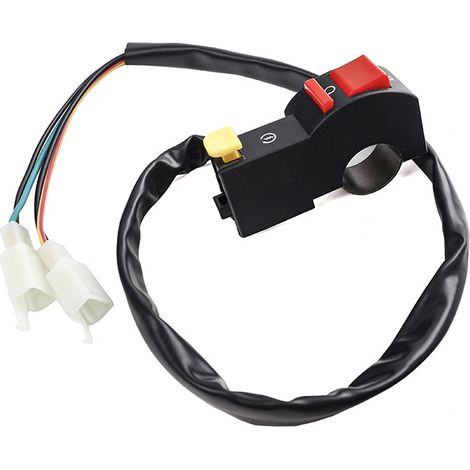 Bouton de démarrage/arrêt universel à 7/8" (22 mm) pour guidon, remplaçant le contacteur d'allumage, pour motos, vélos électriques, quads et scooters (1/5)