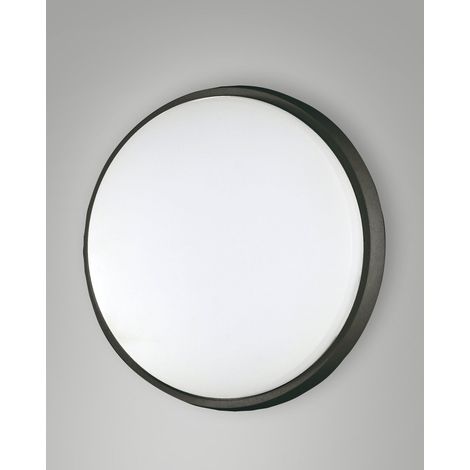 Olly Plafoniera LED Moderna Rotonda in Alluminio e Policarbonato Nero 30W 3220lm 3000K IP54 Lampada da Soffitto ad Alta Efficienza 3315-65-101