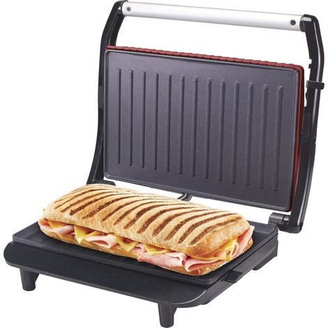 Machine à Sandwich, 850W, Plaque antiadhésive, Poignée thermo-isolante, Rouge (1/5)