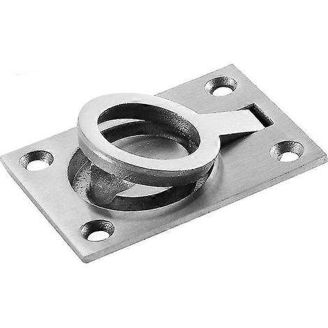 Poignées de tirage encastrées à anneau, poignées de tiroir de porte de bateau en acier inoxydable, poignées de tiroir de placard cachées pour yacht marin avec vis de montage (4 pièces, argent) (1/5)