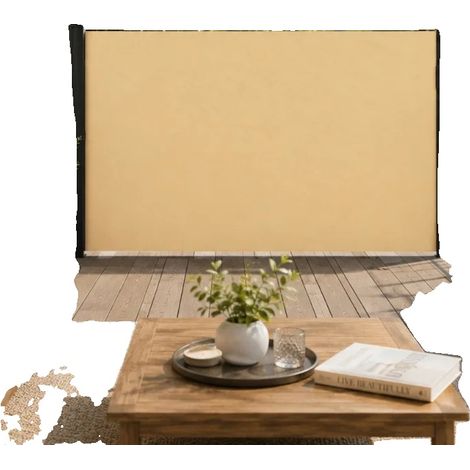 Store latéral rétractable, polyester, 300 cm de longueur, 140 cm de hauteur, cadre en acier, poids de 6,23 kg (1/5)