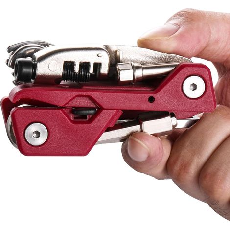 Outil multifonction portable 21 en 1 pour vélo avec étui de rangement - Kit de réparation complet avec clé Allen, dérive-chaîne et clé à rayons pour tous les vélos (1/4)