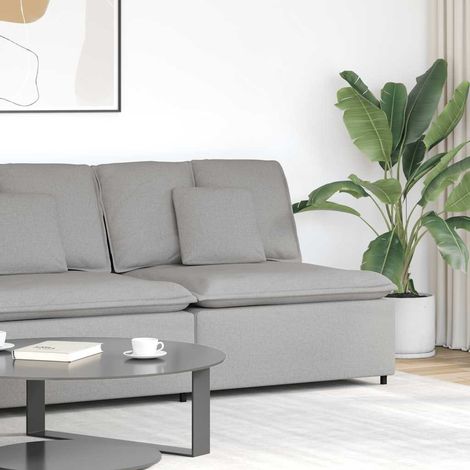 Modulares Sofa Mittelmodul mit Kissen Wolkengrau 100 cm vidaXL