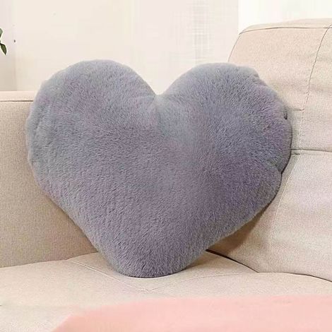 Coussin En Forme De Coeur - Rembourrage En Coton - Pour Canapé Lit Chambre Salon Voiture - 30 cm - Rose (1/5)
