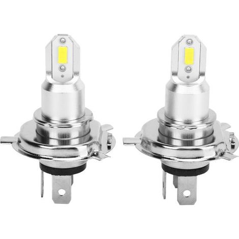 Lot de 2 ampoules LED pour phares de moto, éclairage puissant et stable, 2600 lm, 110 W, H4, pour voiture, SUV, camion, camping-car, lumière jaune / 3000 K (1/5)