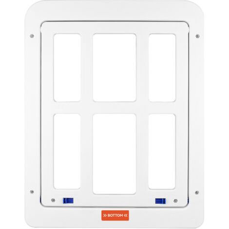 Chatière pou Chien, Porte pour Animaux de Compagnie Magnétique, Installation Facile Chatière pour Chat Chatière Moustiquaire (34 cm x 44 cm)Blanc (1/5)