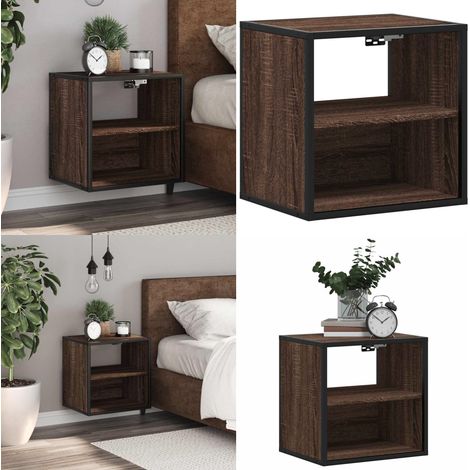 vidaXL Table de chevet murale chêne marron 40x31x39,5 cm (1/5)