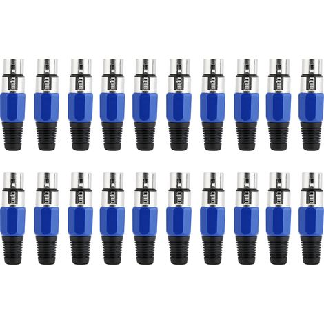 Connecteur de prise Audio XLR femelle à 3 broches, 20 pièces, pour Studio de scène KTV
