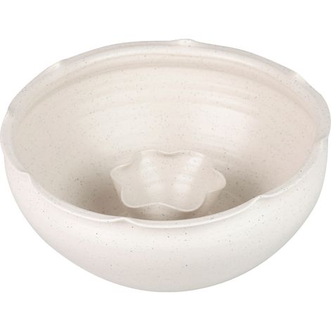 Centre de table en céramique beige Izmir 34 x 34 x 16 cm