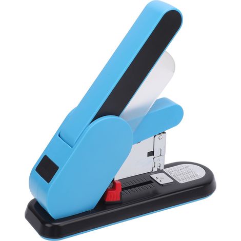 Agrafeuse robuste profondeur alimentation réglable – Machine agrafage papier bureau capacité 130 feuilles bleu, bureau (1/5)
