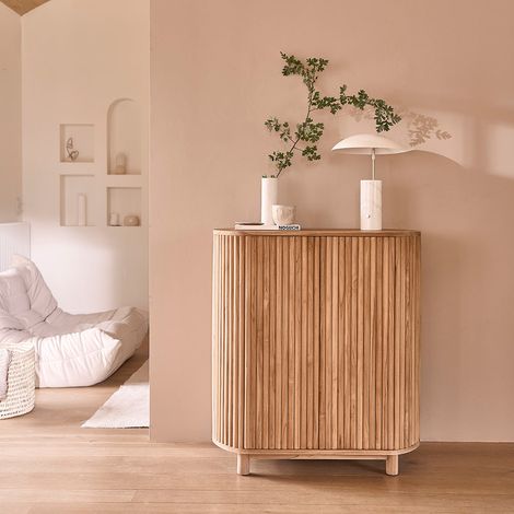 Buffet en bois de teck massif 90 cm (1/5)