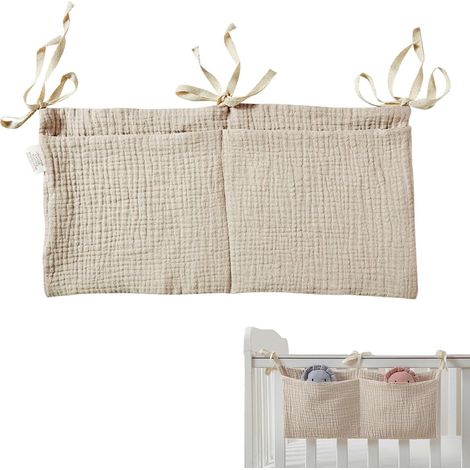 Aufbewahrungstasche für Babybetten, 2-in-1, zum Aufhängen, Khaki, Babybett-Aufbewahrungstasche