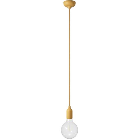 creative cables - Lampada a sospensione colorata in silicone con cavo tessile (1/4)