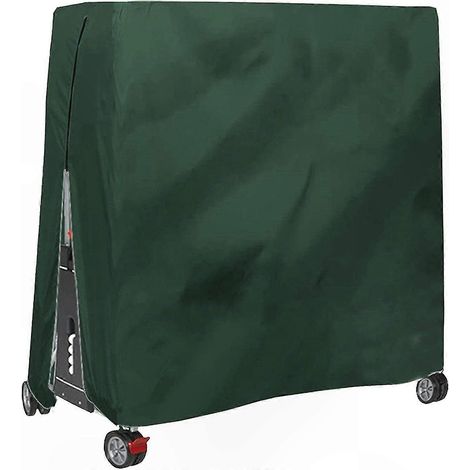 Housse de Table de Ping-Pong Imperméable, Protection Robuste 210D pour Usage Intérieur et Extérieur, Compatible Tables jusqu'à 165x70x185cm, Vert (1/5)